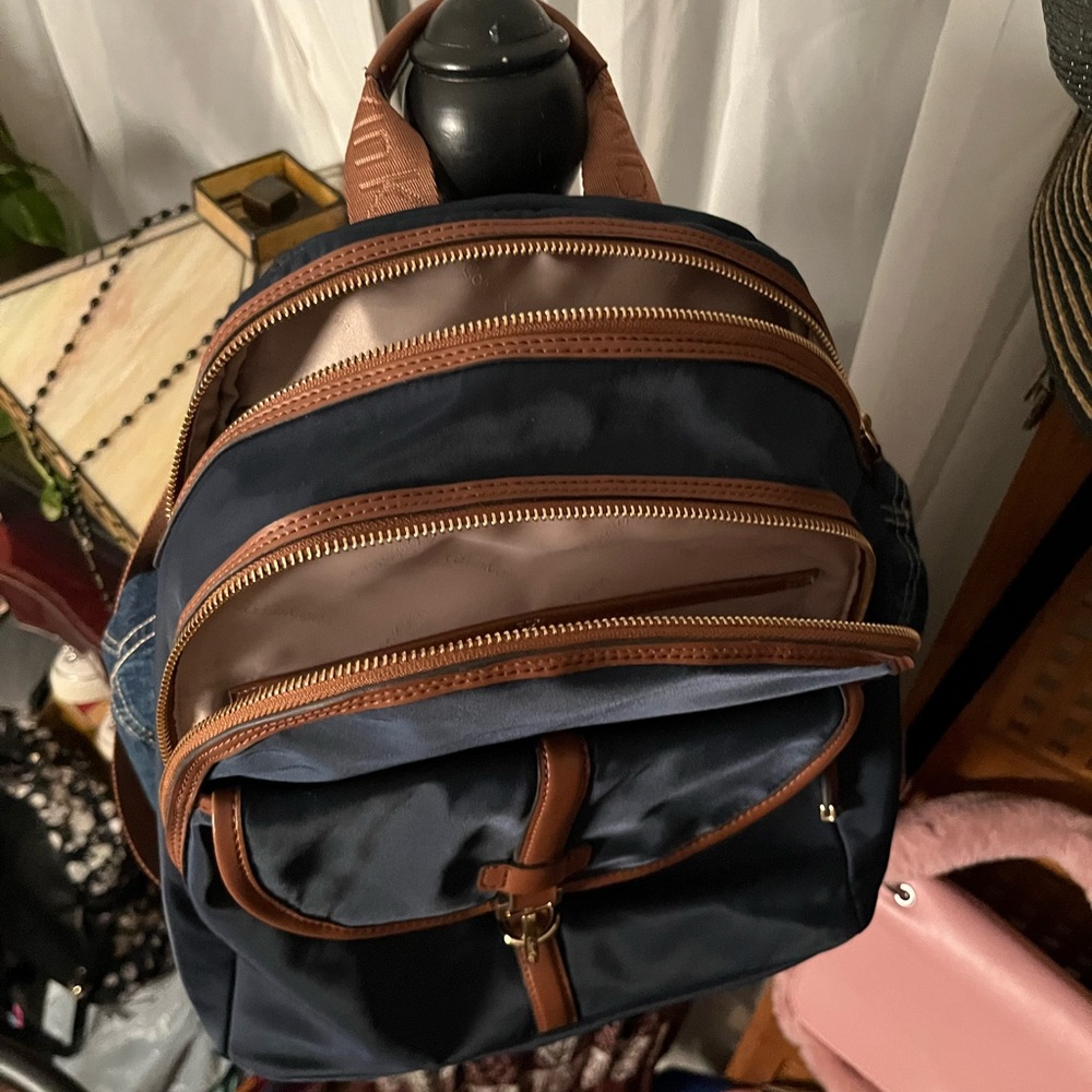Calvin Klein navy blue and cognac nylon backpack - Picture 5 of 16